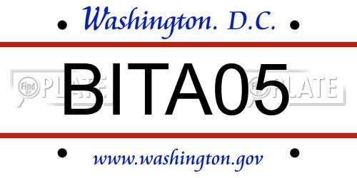 BITA05 District Of Columbia License Plate