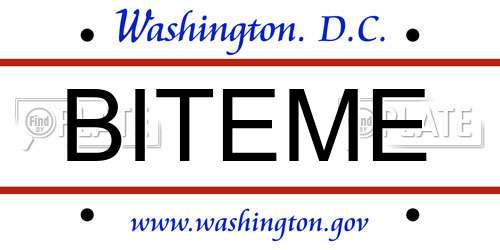 BITEME District Of Columbia License Plate