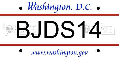 BJDS14 District Of Columbia License Plate