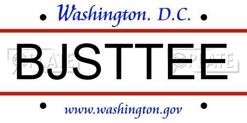 BJSTTEE District Of Columbia License Plate
