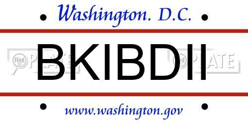 BKIBDII District Of Columbia License Plate
