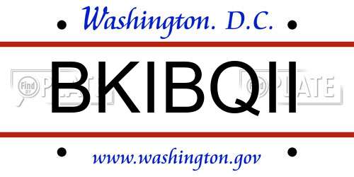 BKIBQII District Of Columbia License Plate