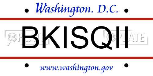 BKISQII District Of Columbia License Plate