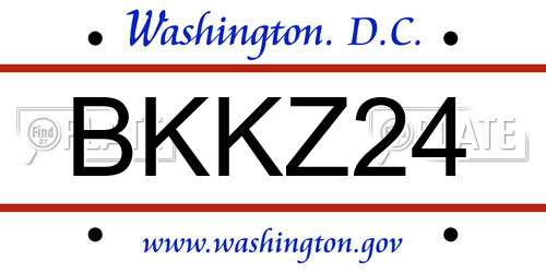 BKKZ24 District Of Columbia License Plate