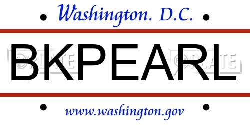 BKPEARL District Of Columbia License Plate