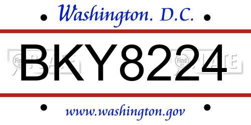 BKY8224 District Of Columbia License Plate