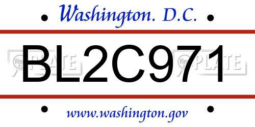 BL2C971 District Of Columbia License Plate