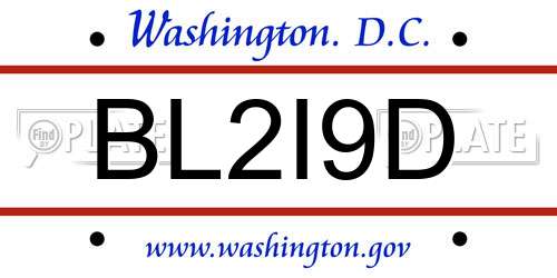 BL2I9D District Of Columbia License Plate