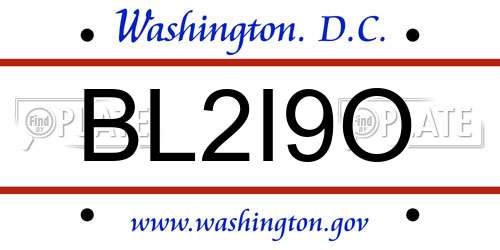 BL2I9O District Of Columbia License Plate