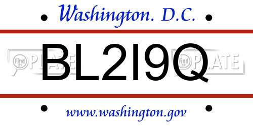 BL2I9Q District Of Columbia License Plate