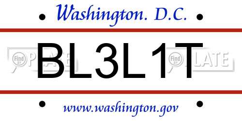 BL3L1T District Of Columbia License Plate