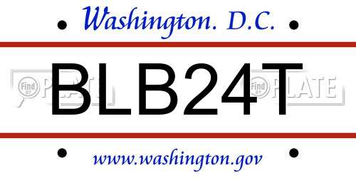 BLB24T District Of Columbia License Plate