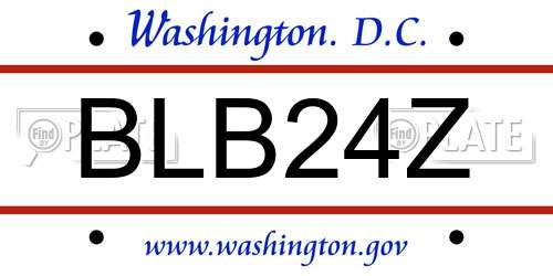 BLB24Z District Of Columbia License Plate