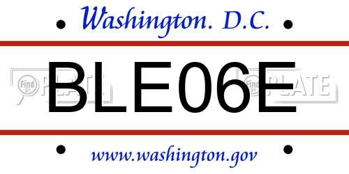 BLE06E District Of Columbia License Plate