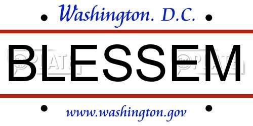 BLESSEM District Of Columbia License Plate