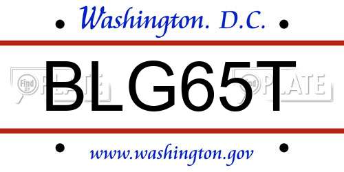 BLG65T District Of Columbia License Plate