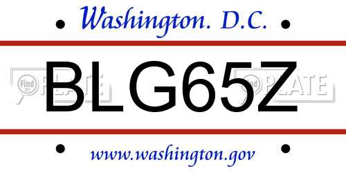 BLG65Z District Of Columbia License Plate