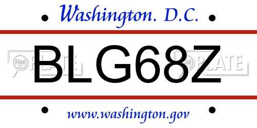 BLG68Z District Of Columbia License Plate