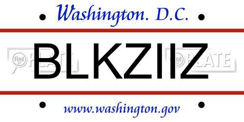BLKZIIZ District Of Columbia License Plate