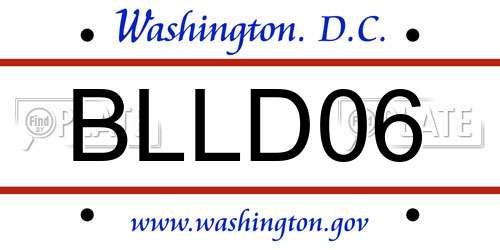 BLLD06 District Of Columbia License Plate