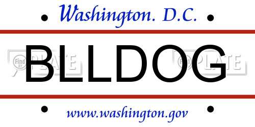 BLLDOG District Of Columbia License Plate