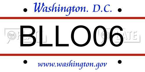 BLLO06 District Of Columbia License Plate