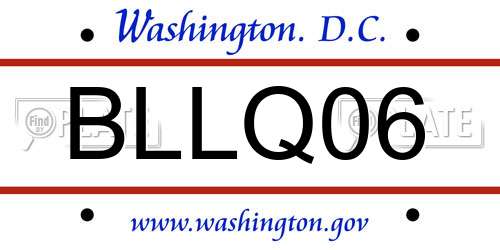 BLLQ06 District Of Columbia License Plate