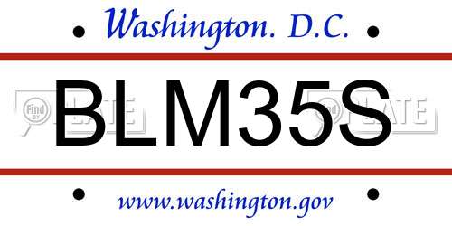 BLM35S District Of Columbia License Plate