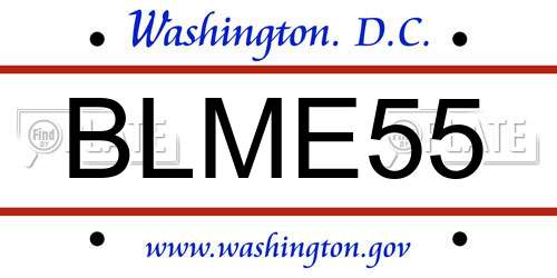 BLME55 District Of Columbia License Plate