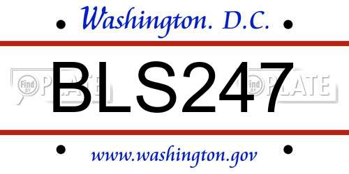 BLS247 District Of Columbia License Plate