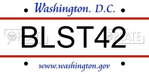 BLST42 District Of Columbia License Plate