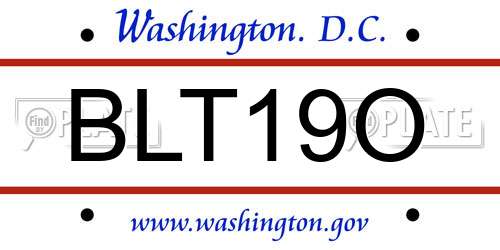 BLT19O District Of Columbia License Plate