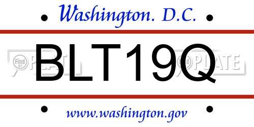 BLT19Q District Of Columbia License Plate