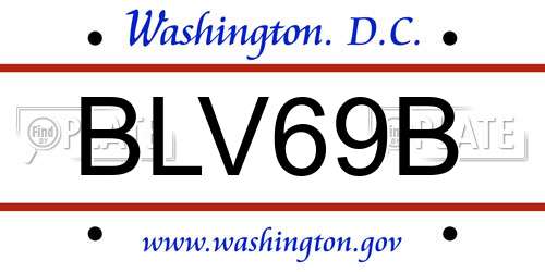 BLV69B District Of Columbia License Plate