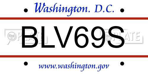 BLV69S District Of Columbia License Plate