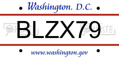 BLZX79 District Of Columbia License Plate