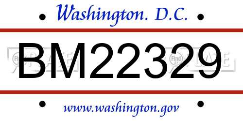 BM22329 District Of Columbia License Plate
