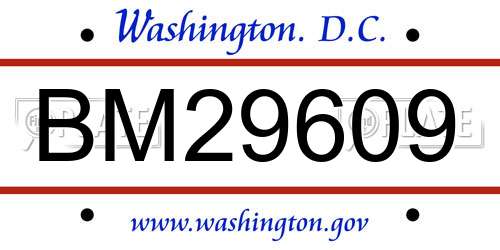 BM29609 District Of Columbia License Plate