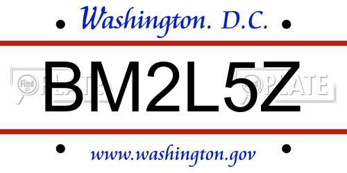 BM2L5Z District Of Columbia License Plate