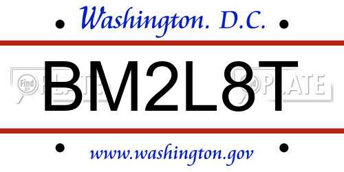 BM2L8T District Of Columbia License Plate