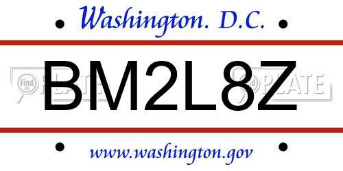 BM2L8Z District Of Columbia License Plate