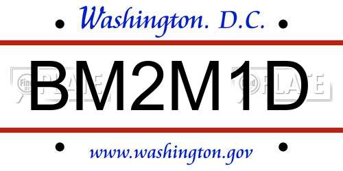 BM2M1D District Of Columbia License Plate