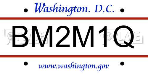 BM2M1Q District Of Columbia License Plate