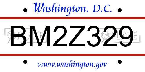 BM2Z329 District Of Columbia License Plate