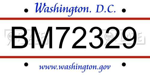 BM72329 District Of Columbia License Plate