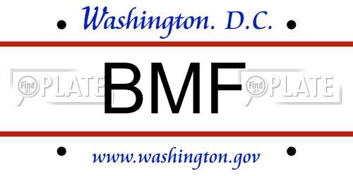 BMF District Of Columbia License Plate