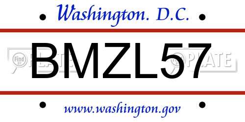 BMZL57 District Of Columbia License Plate