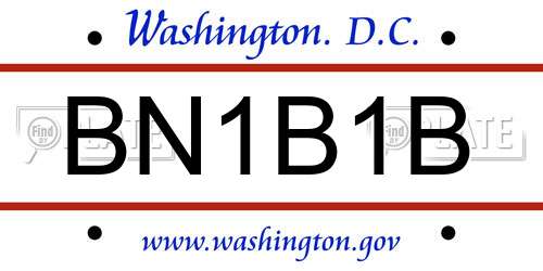 BN1B1B District Of Columbia License Plate