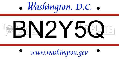 BN2Y5Q District Of Columbia License Plate