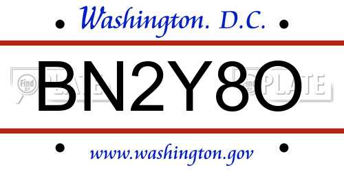 BN2Y8O District Of Columbia License Plate